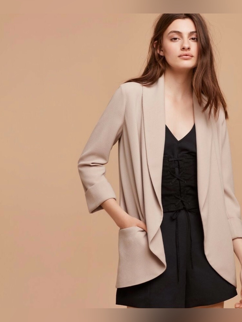 NWT Aritzia wilfred chevalier blazer cool beige office preppy minimalist sz 10